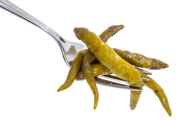 Algunos chiles en un tenedor —  Fotos de Stock