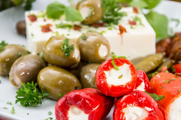 Fresh Antipasto on a plate — Stock Photo, Image