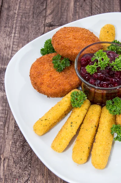 Pieces of fried Cheese on a plate — Stock Photo, Image