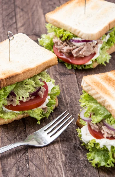 Сэндвичи с тунцом — стоковое фото