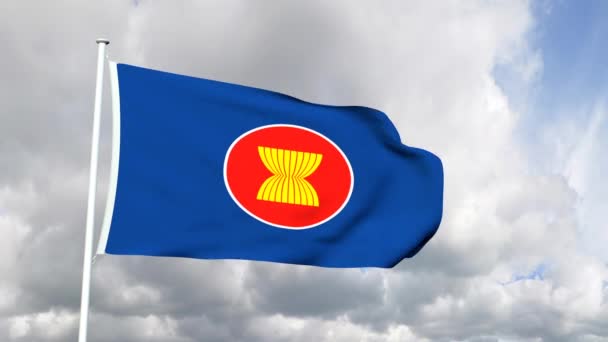 Bandera de la Asociación de Naciones del Sudeste Asiático — Vídeo de stock