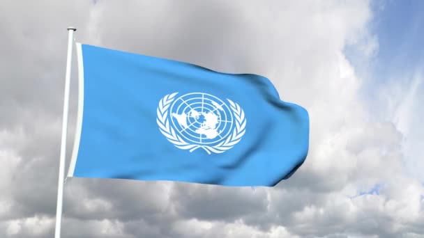 Флаг Объединённых Наций — стоковое видео