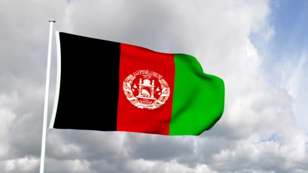 Vlajka od islámské republiky Afghánistán — Stock video