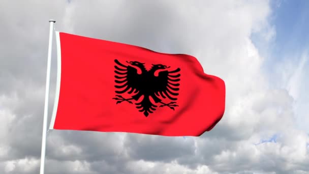 Bandera de Albania — Vídeos de Stock