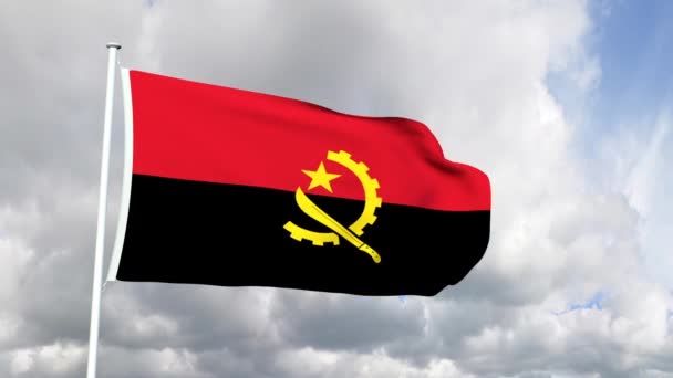 Bandera de la República de Angola — Vídeos de Stock