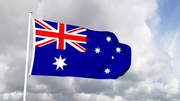 Vlajka z Austrálie — Stock video