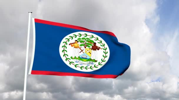 Bendera Belize — Stok Video