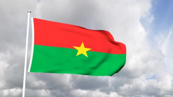 Bandera de Burkina Faso — Vídeos de Stock