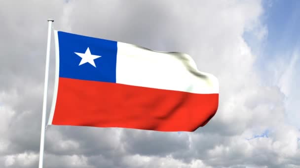 Bandera de Chile — Vídeos de Stock