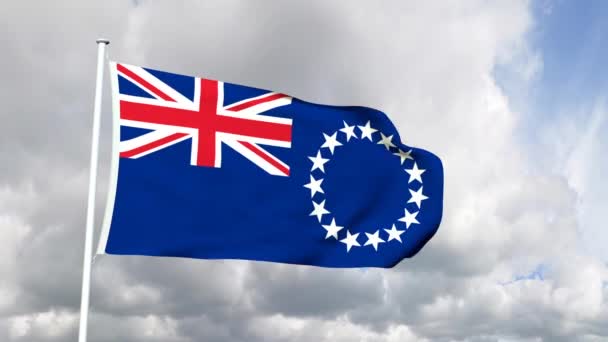 Cooköarnas flagg — Stockvideo