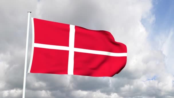 Flaga Danii — Wideo stockowe