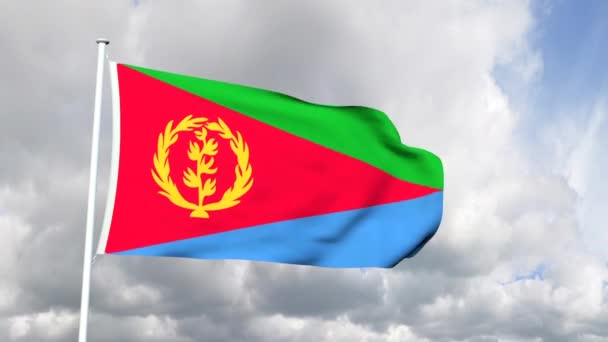 Flagga eritrea — Stockvideo