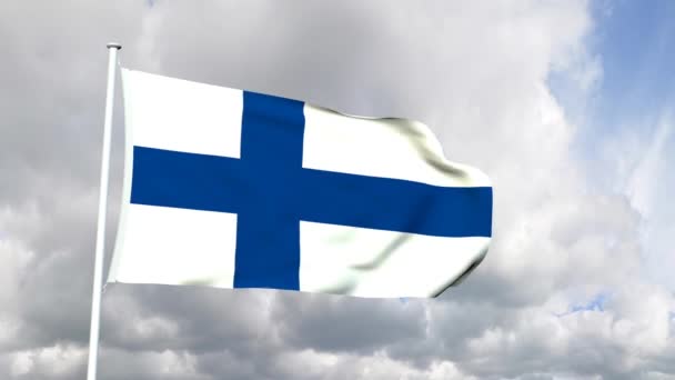 Bandera de Finlandia — Vídeos de Stock