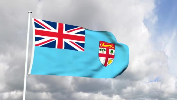 Fiji Cumhuriyeti bayrağı — Stok video