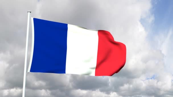 Bandera de France — Vídeos de Stock