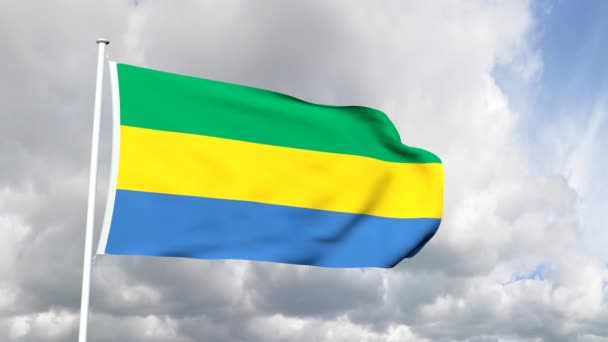 Bandera de Gabon — Vídeos de Stock