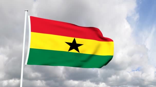 Bandera de Ghana — Vídeos de Stock