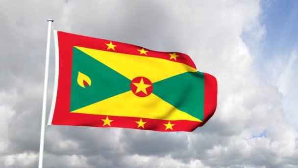 Grenadas flagg — Stockvideo