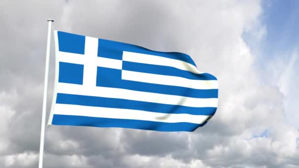 Flag of the Hellenic Republic — Stock Video