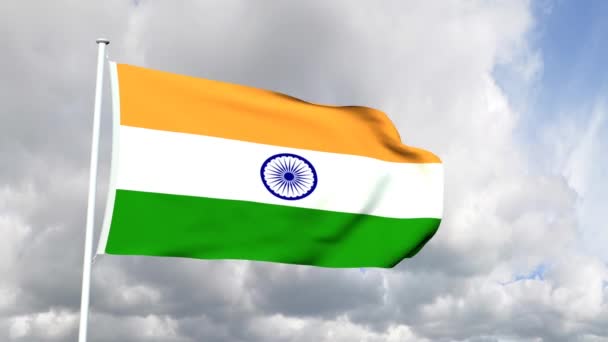 Vlag van India — Stockvideo