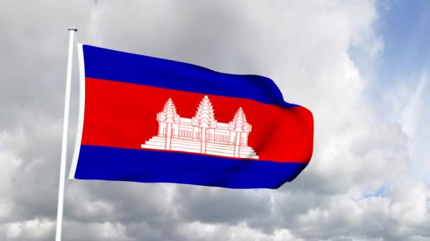 Флаг Камбоджи — стоковое видео