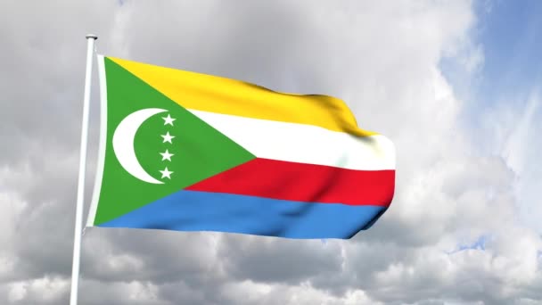 Bandera de Las Comoras — Vídeos de Stock