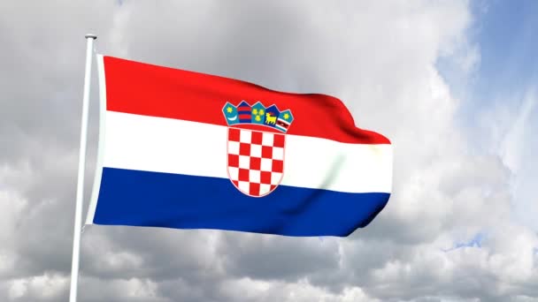Flagga Kroatien — Stockvideo