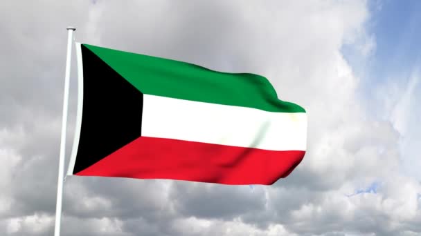 Flag from the State of Kuwait — Stock Video