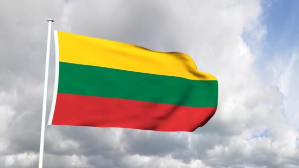 Bandera de lithuania — Vídeos de Stock