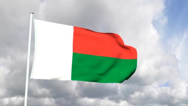 Flag of Madagascar — Stock Video