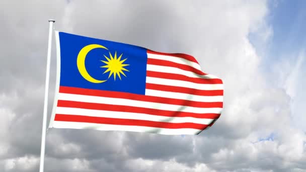 Bandeira da malásia — Vídeo de Stock
