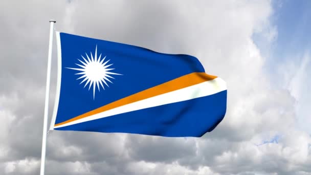 国旗的马绍尔群岛 — 图库视频影像