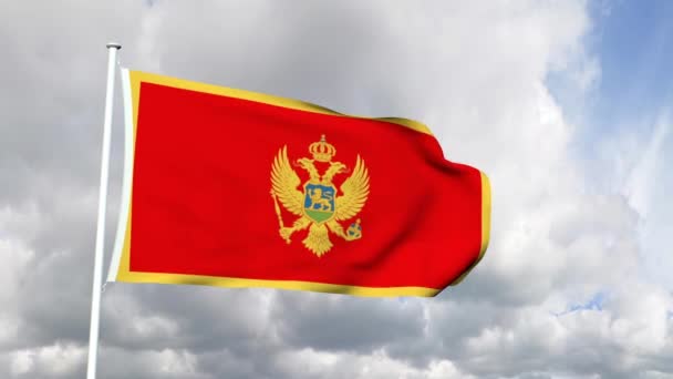Bandera de montenegro — Vídeos de Stock