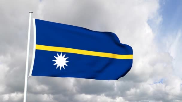 Nauru Cumhuriyeti bayrağı — Stok video