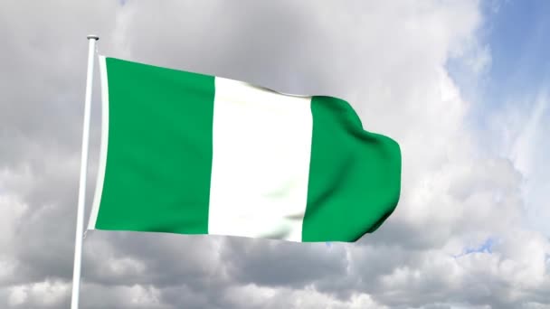 Bandera de Nigeria — Vídeos de Stock