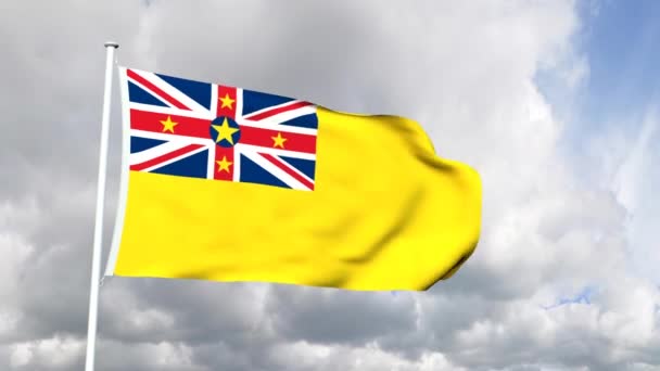 Bandeira de niue — Vídeo de Stock