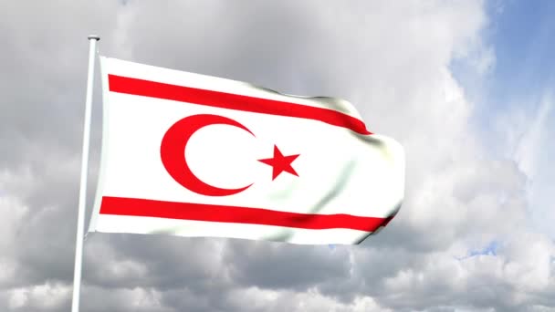 Észak-Ciprus zászlaja — Stock videók