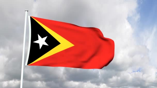 Bandera de Timor Oriental — Vídeos de Stock