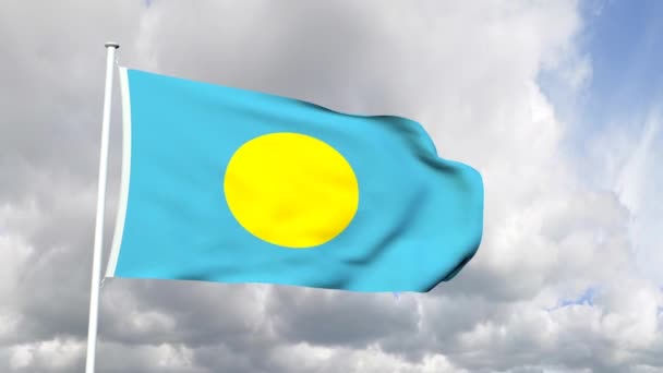 Флаг Палау — стоковое видео