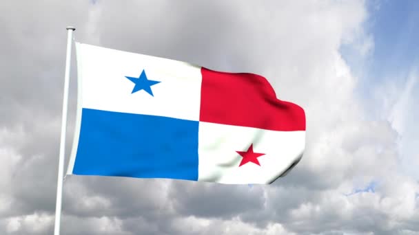 巴拿马的旗子 — 图库视频影像