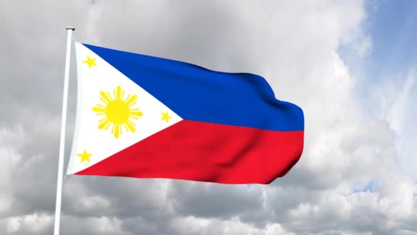 Flagge der Philippinen — Stockvideo