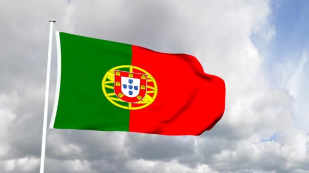 Portugalská vlajka — Stock video