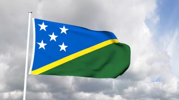 Flag of the Solomon Islands — Stock Video