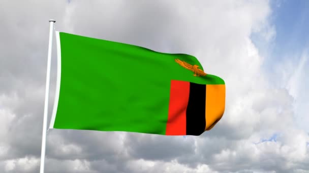 Bandera de zambia — Vídeos de Stock