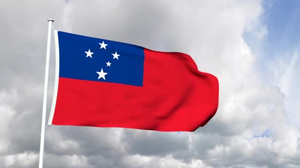 Bandera de samoa — Vídeo de stock