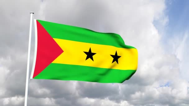 Sao tome och principie flagga — Stockvideo