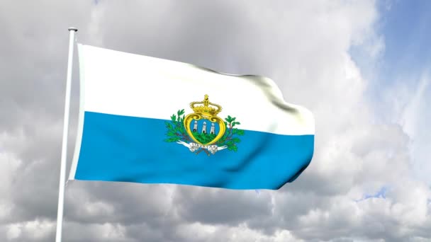 Vlag van San Marino — Stockvideo