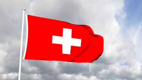 Bandera de Suiza — Vídeos de Stock