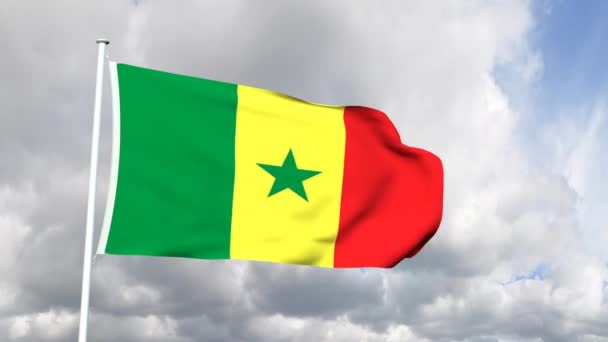 Bandeira do Senegal — Vídeo de Stock