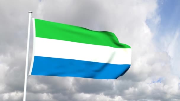 Bandera de Sierra Leona — Vídeo de stock